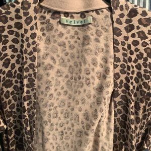 Velvet brand cashmere leopard cardigan